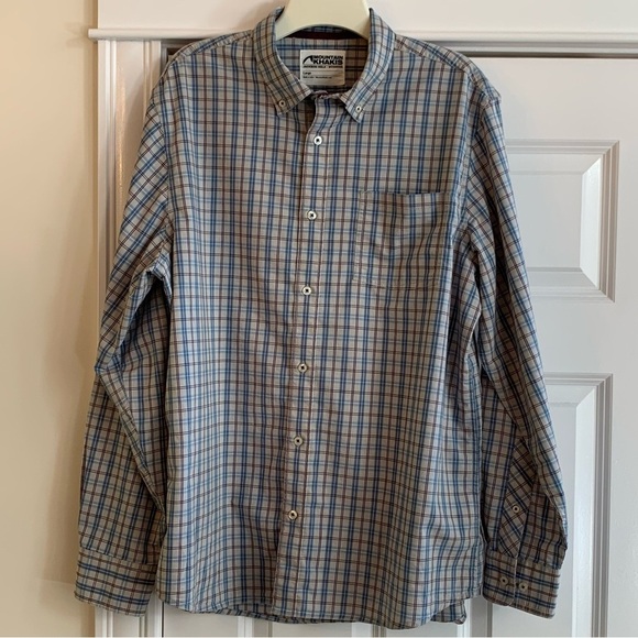 Mountain Khakis Mens L  Plaid Long Sleeve Uptown Tattersall Button Down Shirt - Picture 1 of 7